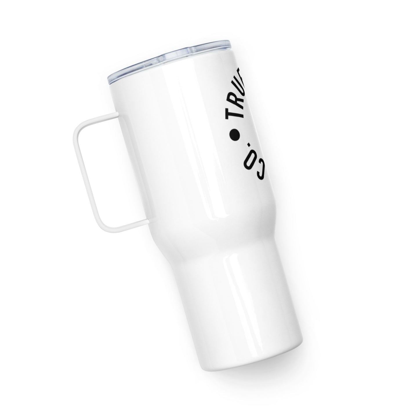 Travel mug with a handle